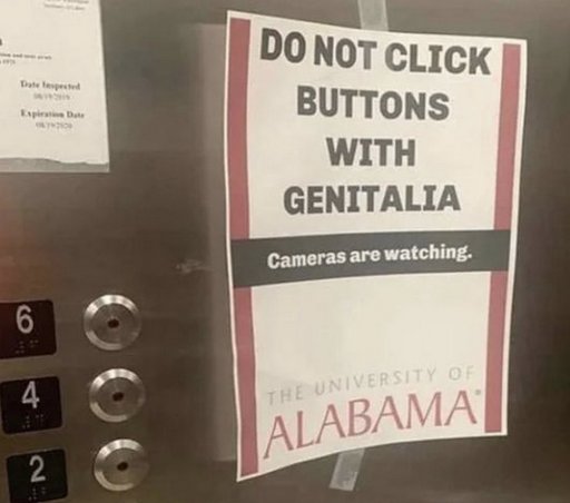 do not push elevator buttons with your dick