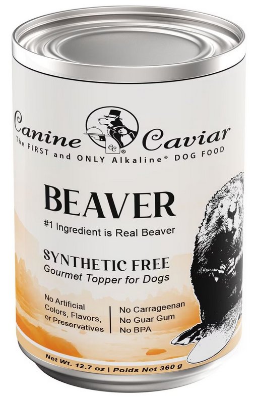 canned beaver dog food product