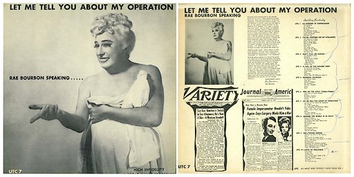 front and back album cover span of Rae Bourbon's Let Me Tell You About My Operation